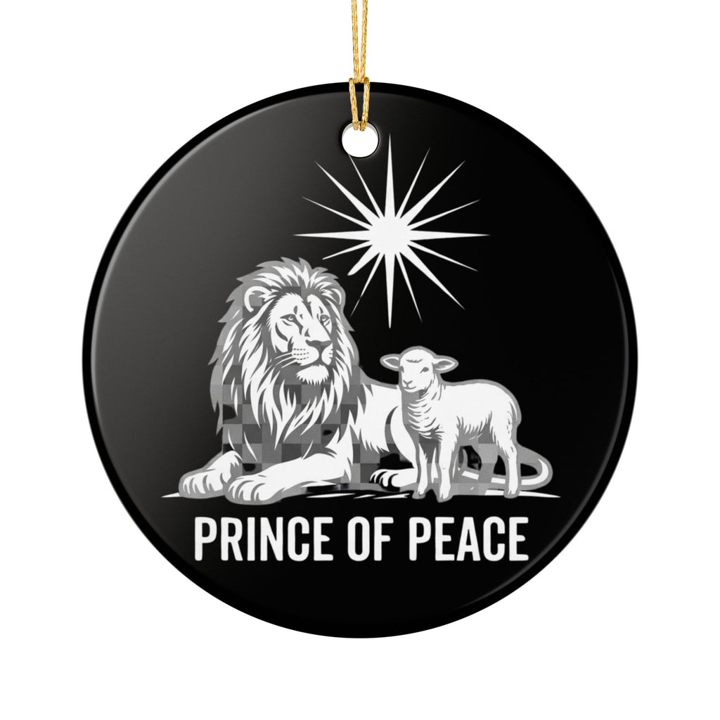 Prince of Peace Ceramic Ornament — Lion & Lamb