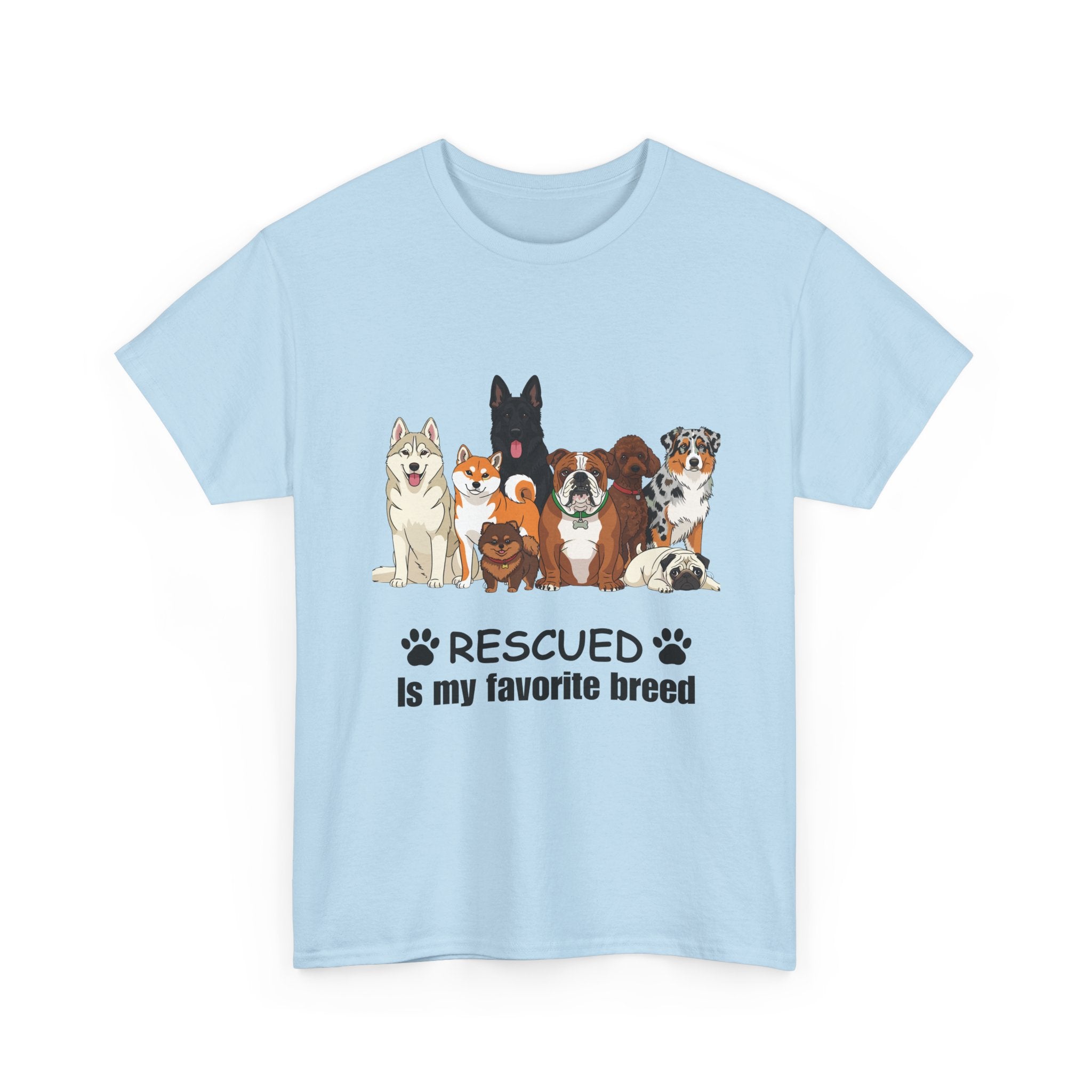 Rescued Is My Favorite Breed T-Shirt - Dog Lover Apparel