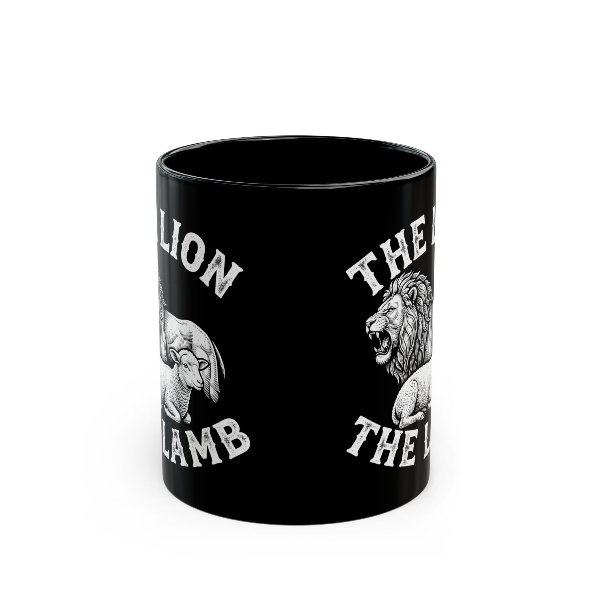 The Lion & The Lamb Black Mug — Christian Faith Coffee Mug | Zero FG