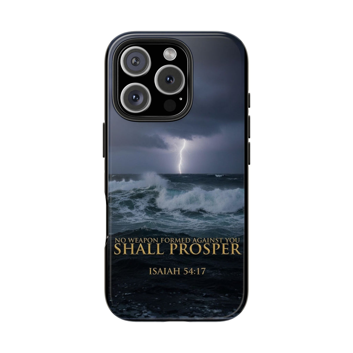 Isaiah 54:17 Lightning Storm Phone Case — Christian Faith Scripture Tough Case