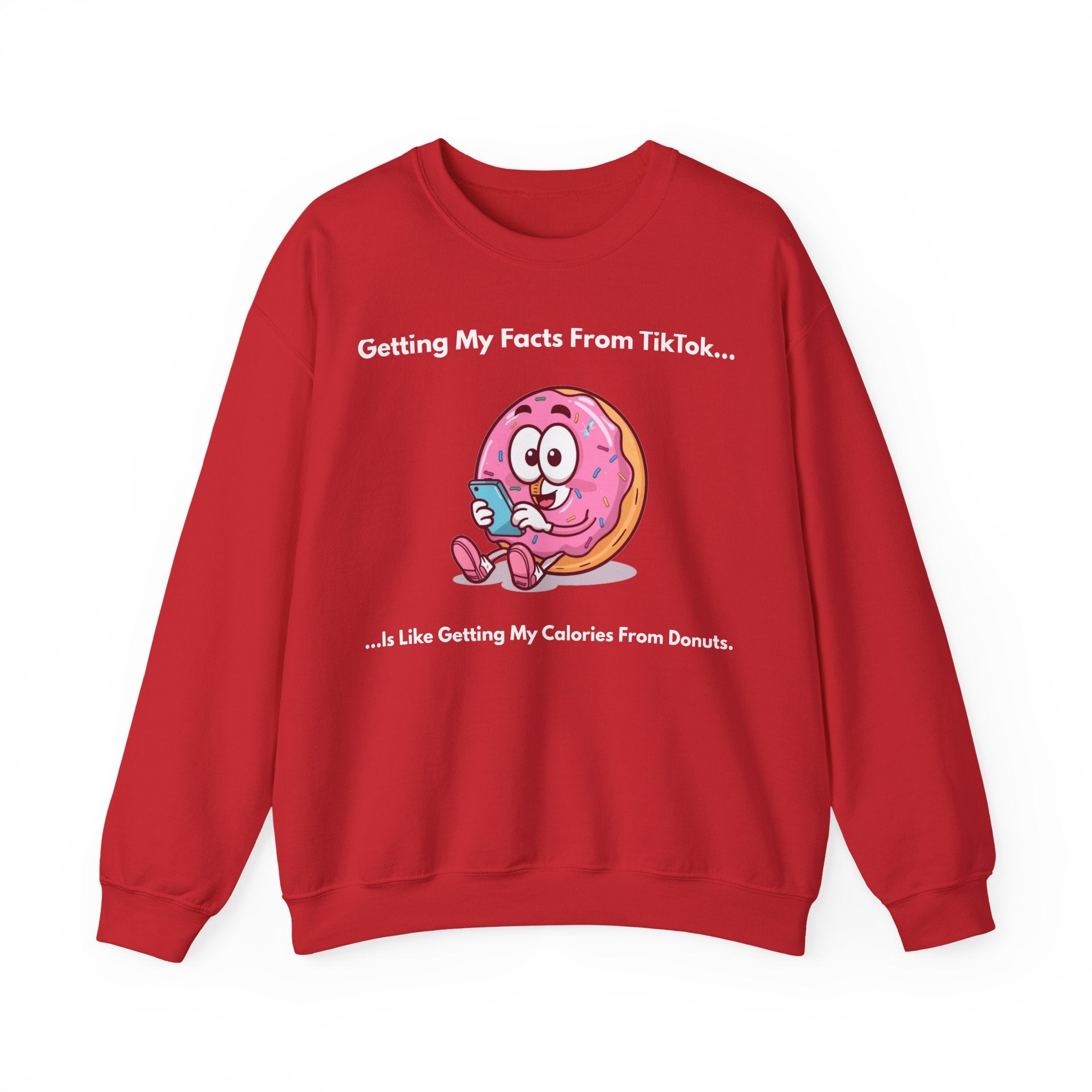 Funny “TikTok vs Donut Calories” Sweatshirt – Cozy Graphic Pullover for Everyday Wear