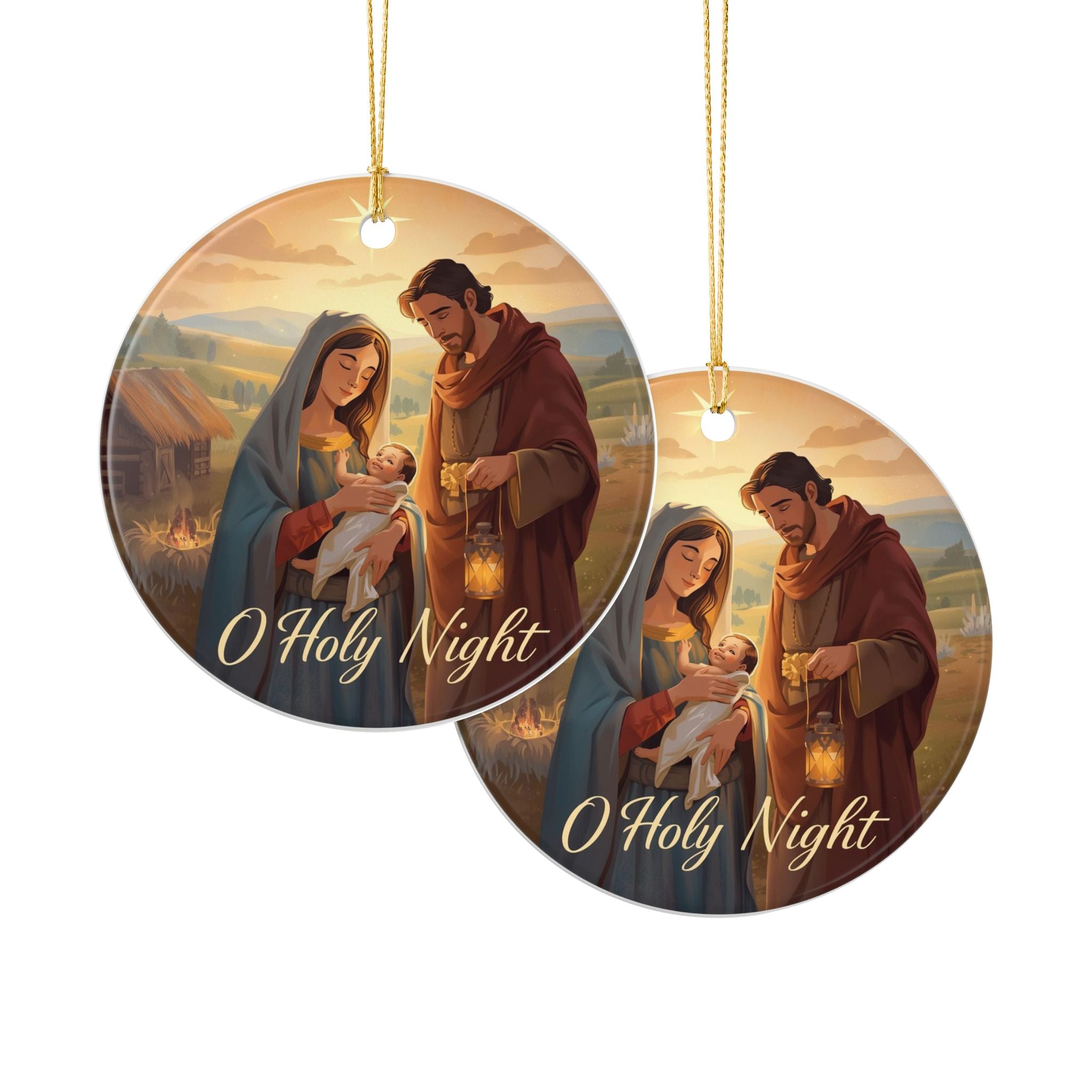 Nativity Ceramic Ornament — O Holy Night Keepsake