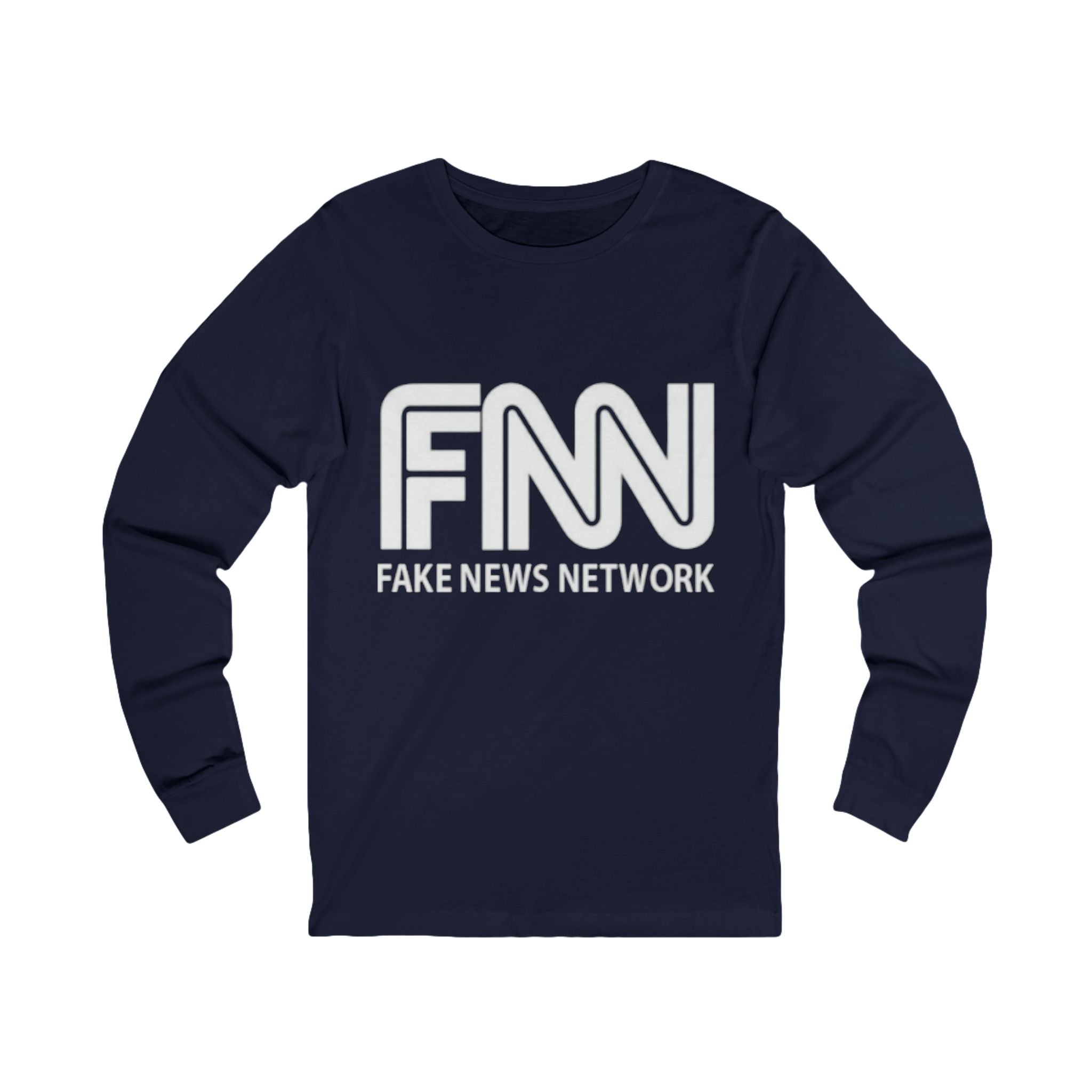 Fake News Network Long Sleeve Tee — Satirical Political Graphic Shirt