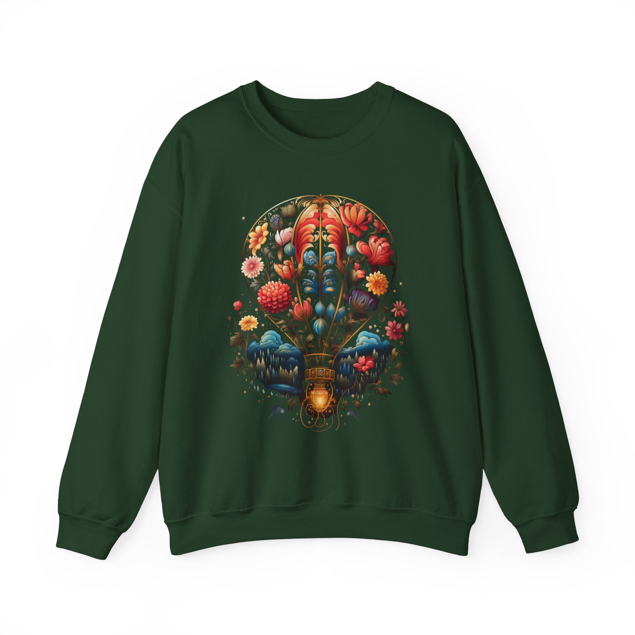 Dreamers Rise Higher — Floral Hot Air Balloon Premium Sweatshirt