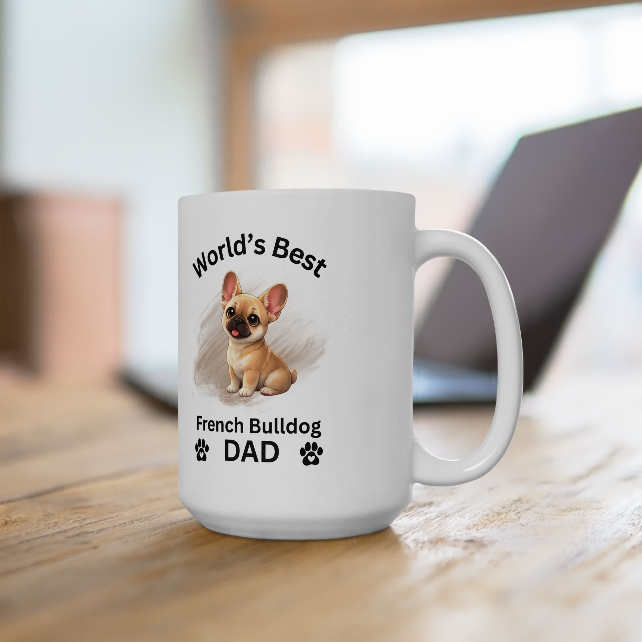 World's Best French Bulldog Dad - White Glossy Ceramic Mug