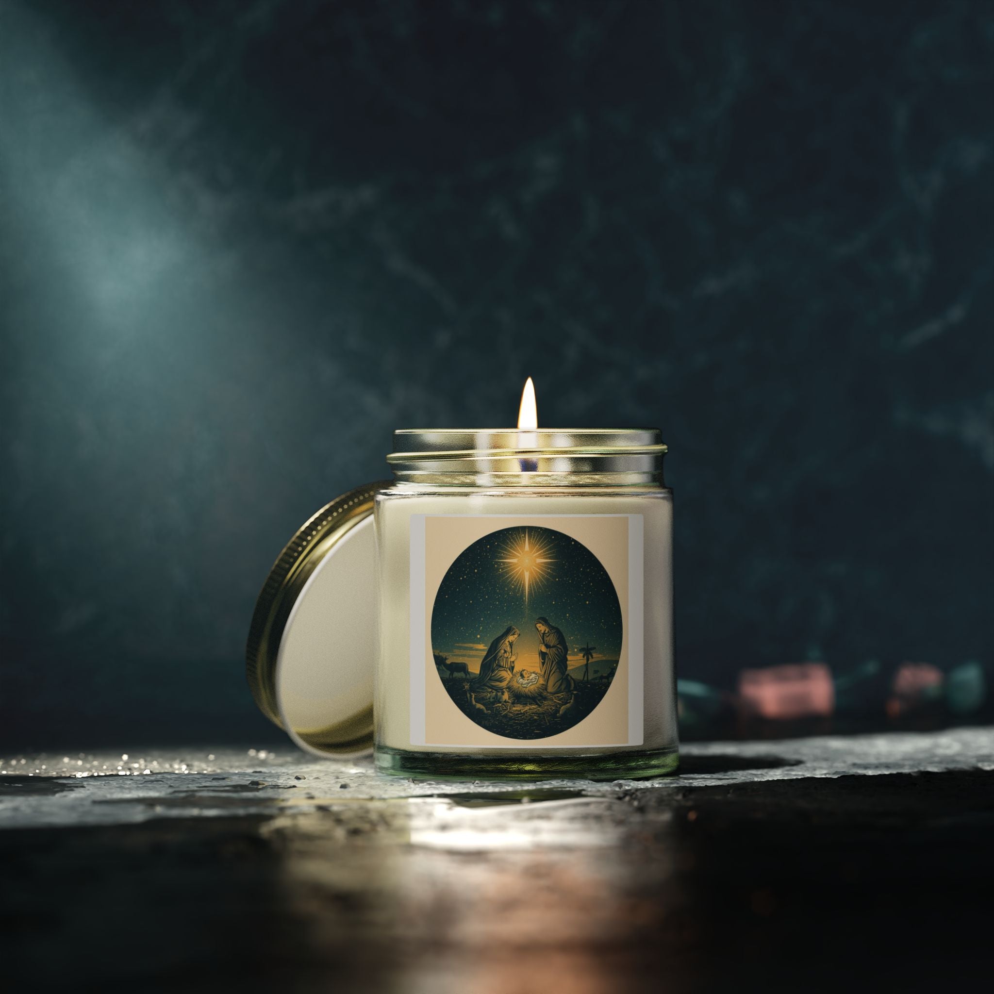 Nativity Holiday Candle