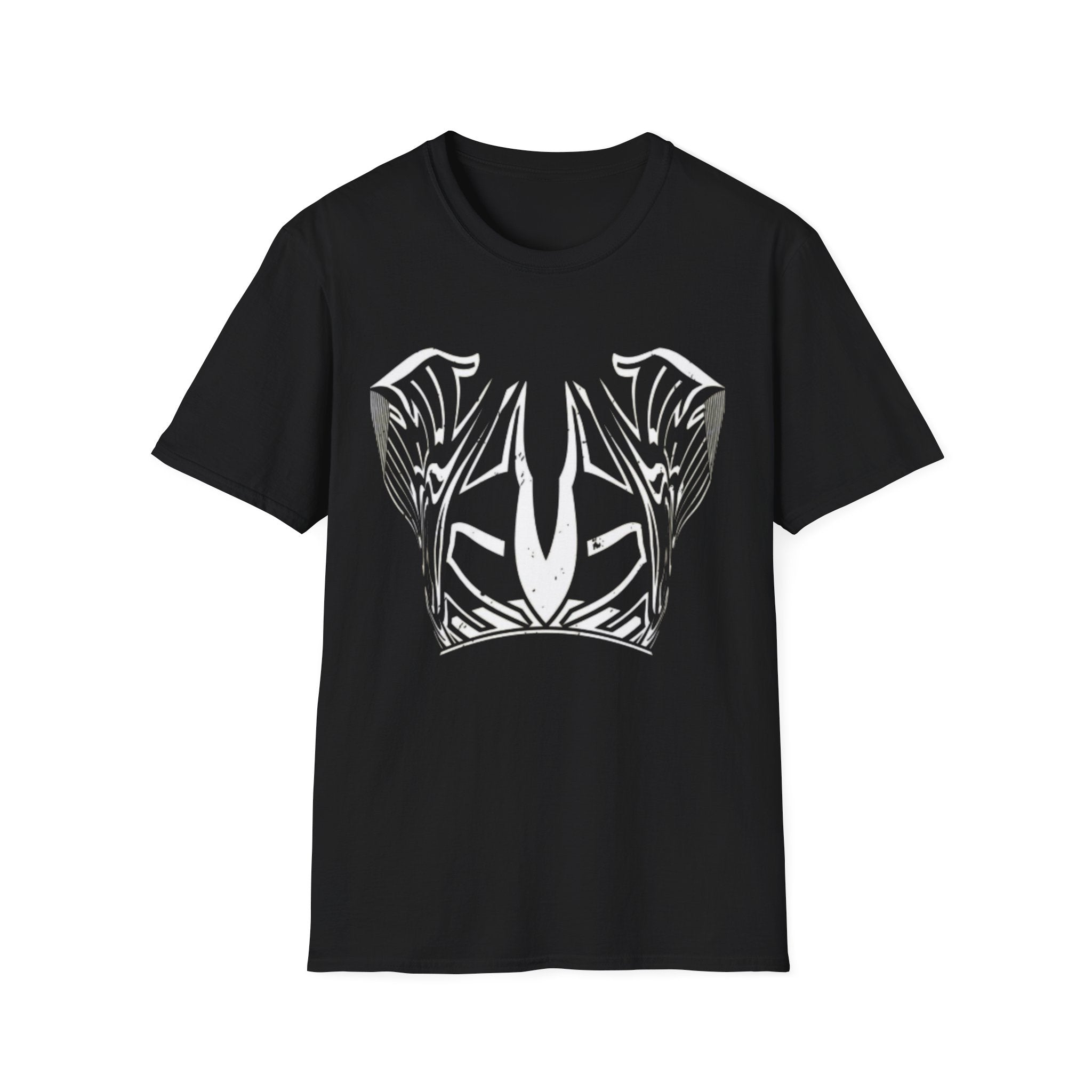 Tribal Chest Armor Graphic T-Shirt - Bold High-Contrast Streetwear Tee