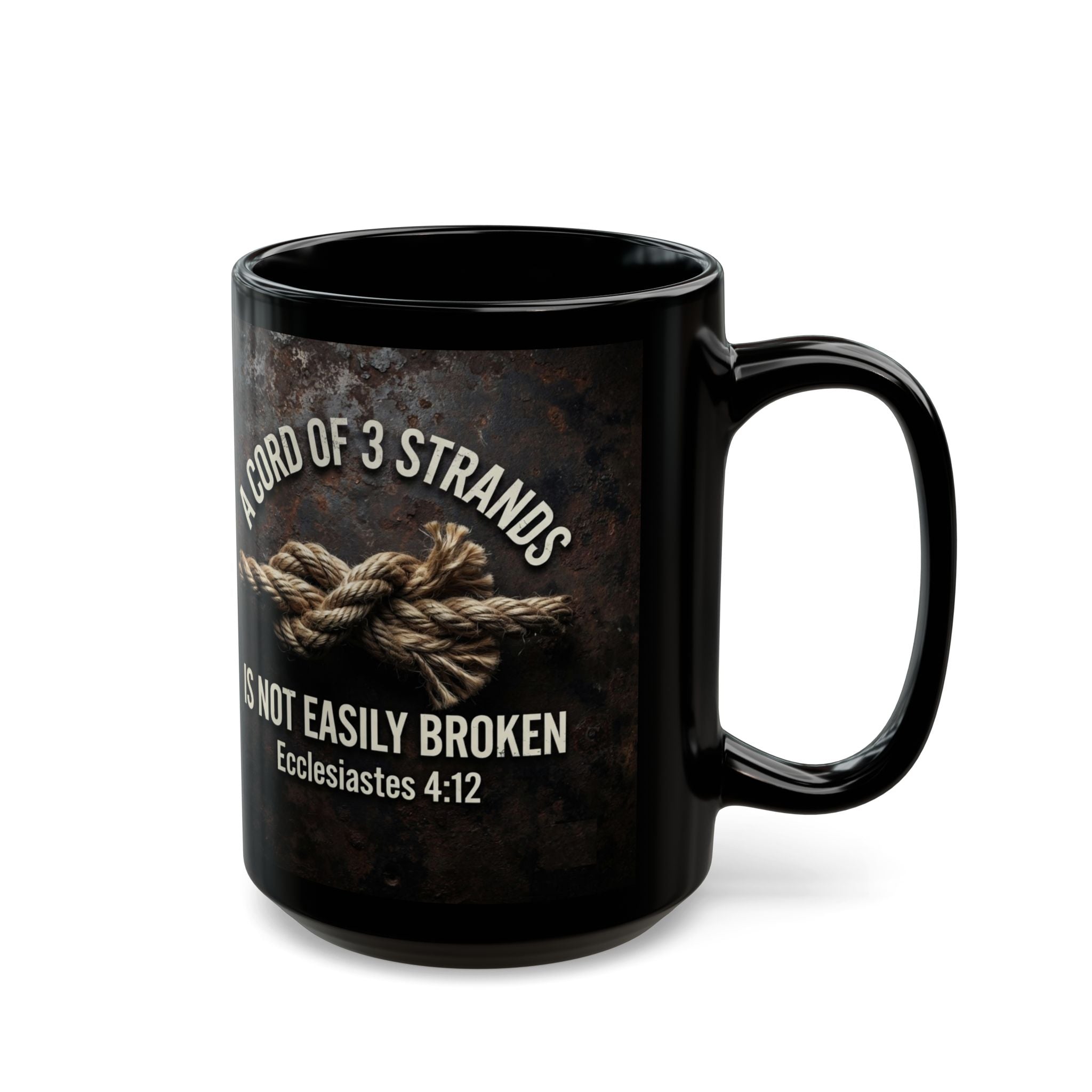 A Cord of 3 Strands Coffee Mug — Ecclesiastes 4:12 — Christian Gift