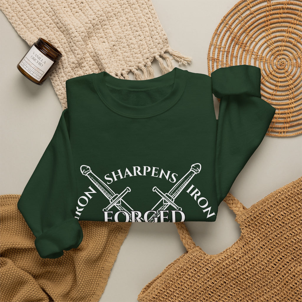 Forged in Faith: Iron Sharpens Iron Premium Sweatshirt