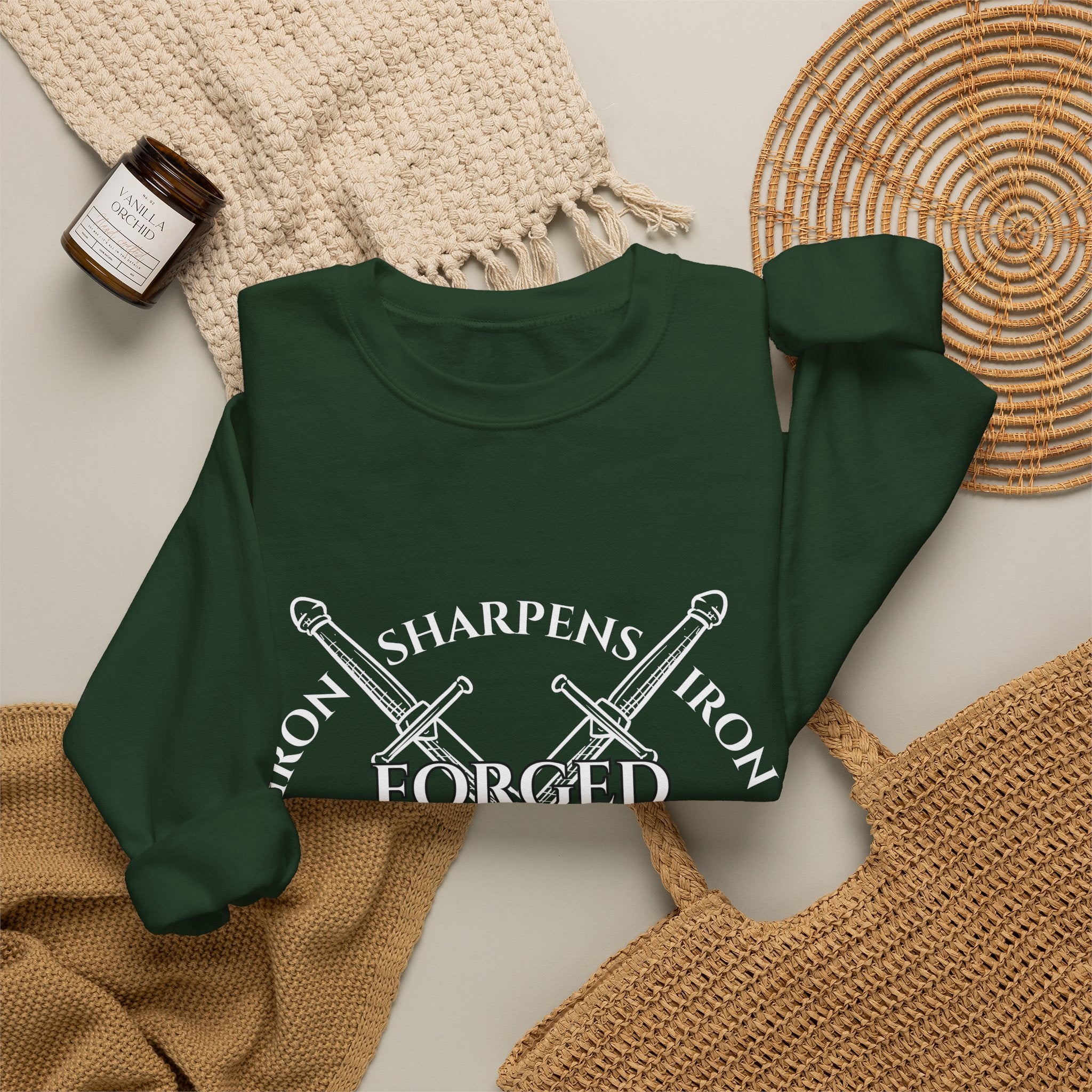 Forged in Faith: Iron Sharpens Iron Premium Sweatshirt