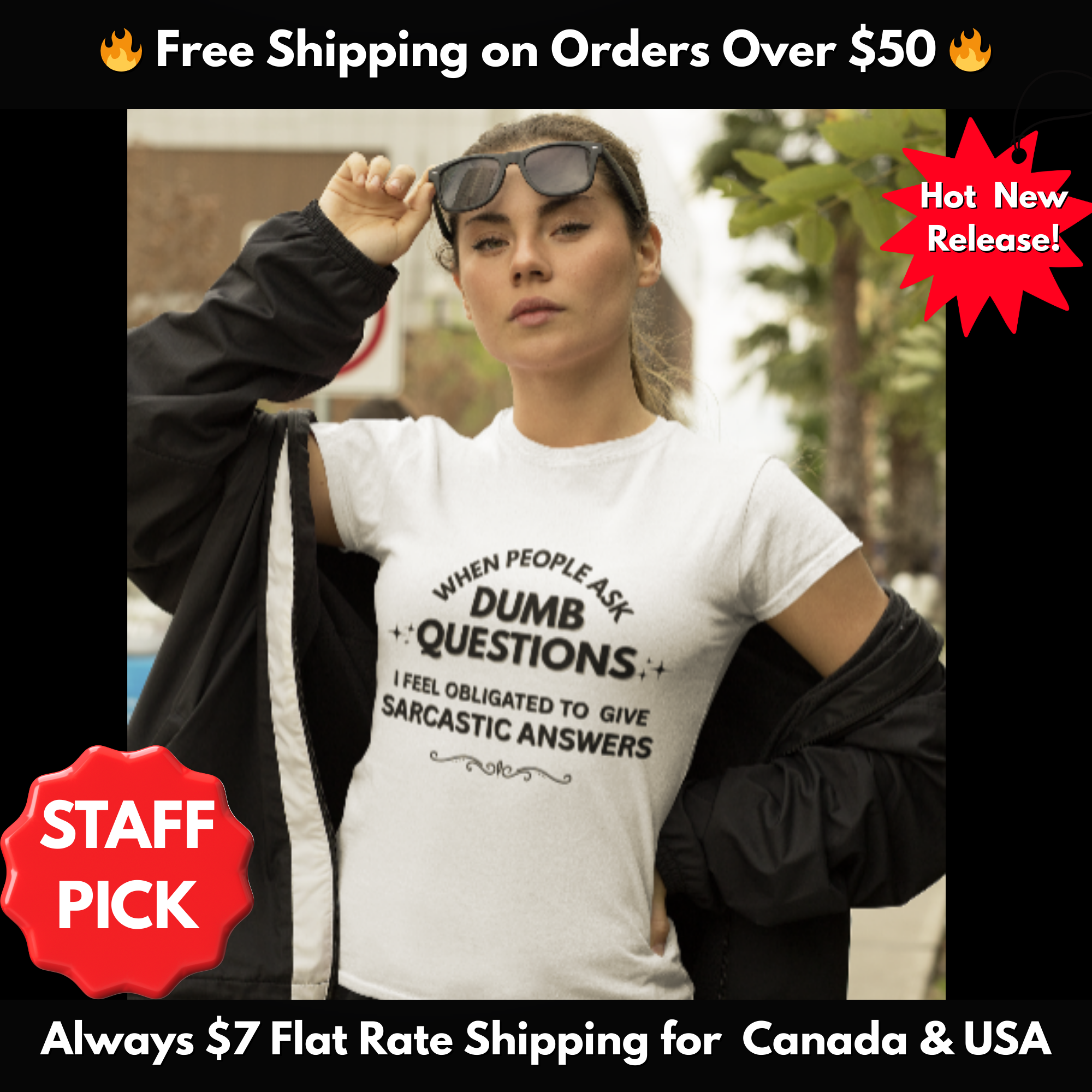 Dumb Questions Sarcastic T-Shirt – Funny Graphic Tee for Men & Women