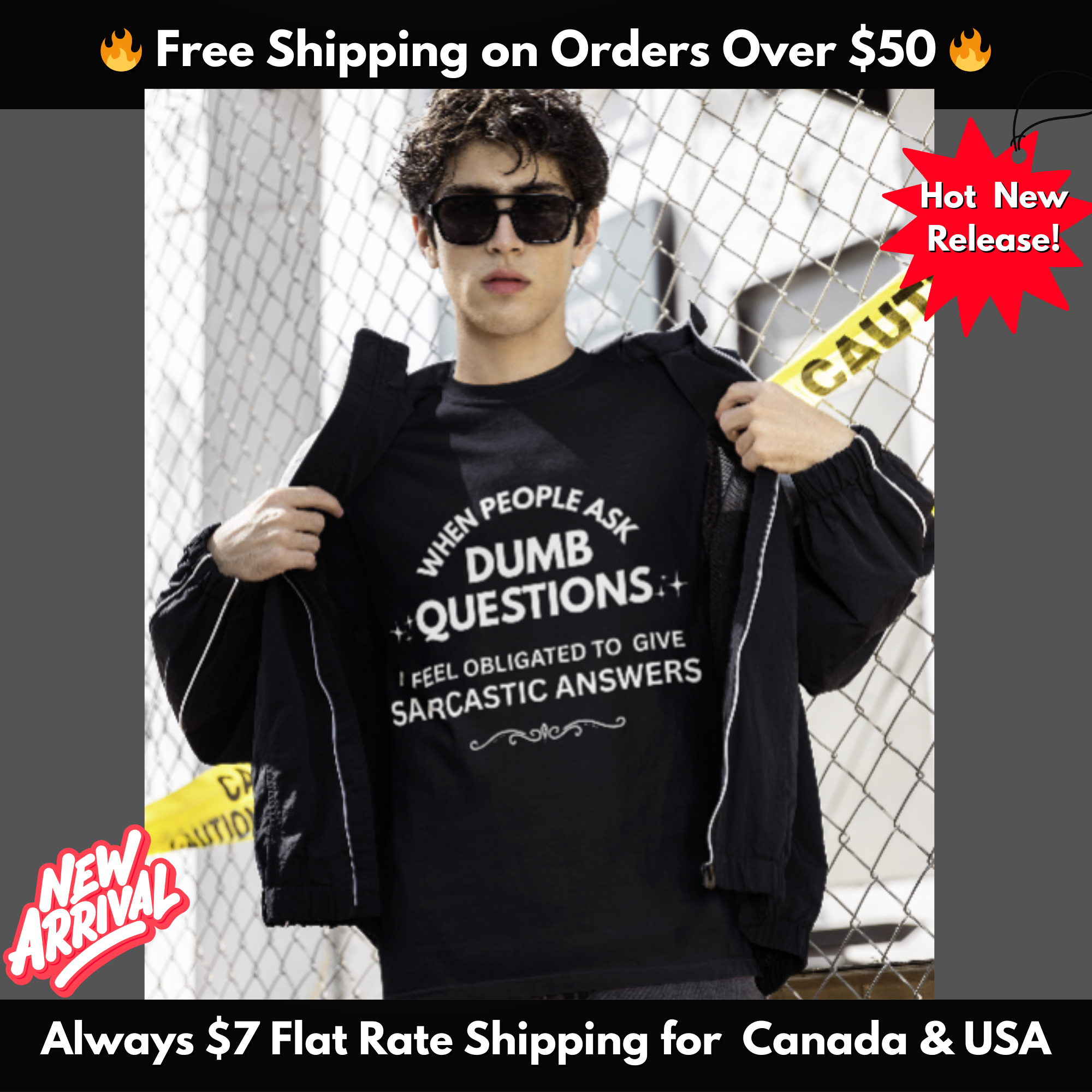 Dumb Questions Sarcastic T-Shirt – Funny Graphic Tee for Men & Women