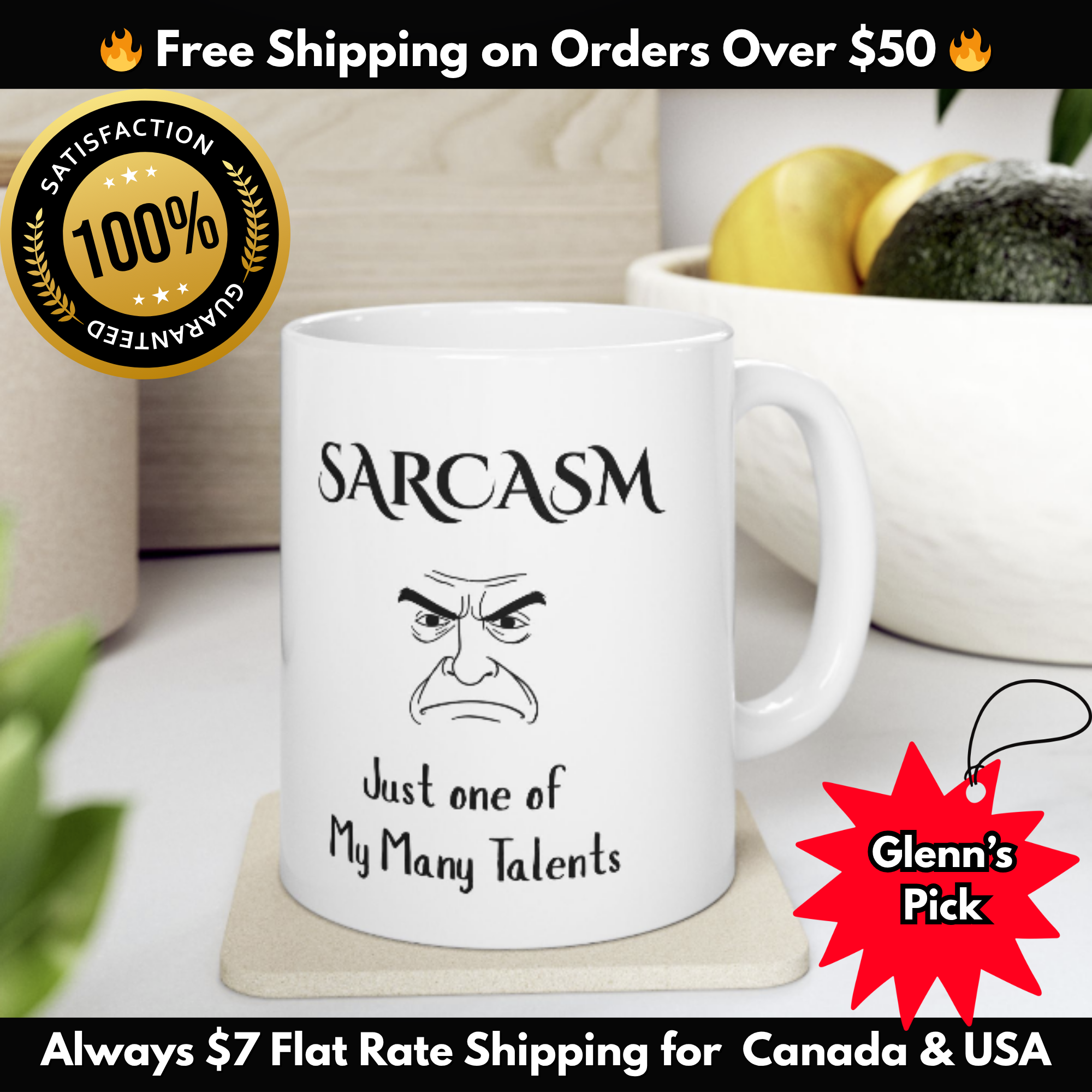 Sarcasm Mug – Just One of My Many Talents, Funny Coffee Cup