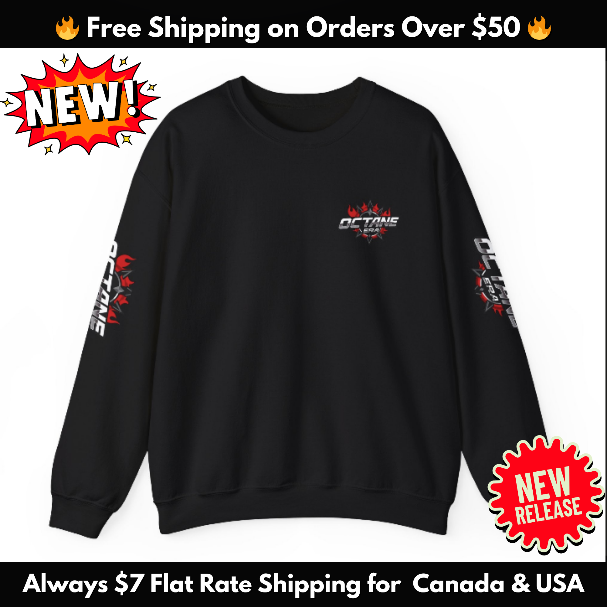 Octane Era Flame Sweatshirt – Streetwear Graphic Crewneck