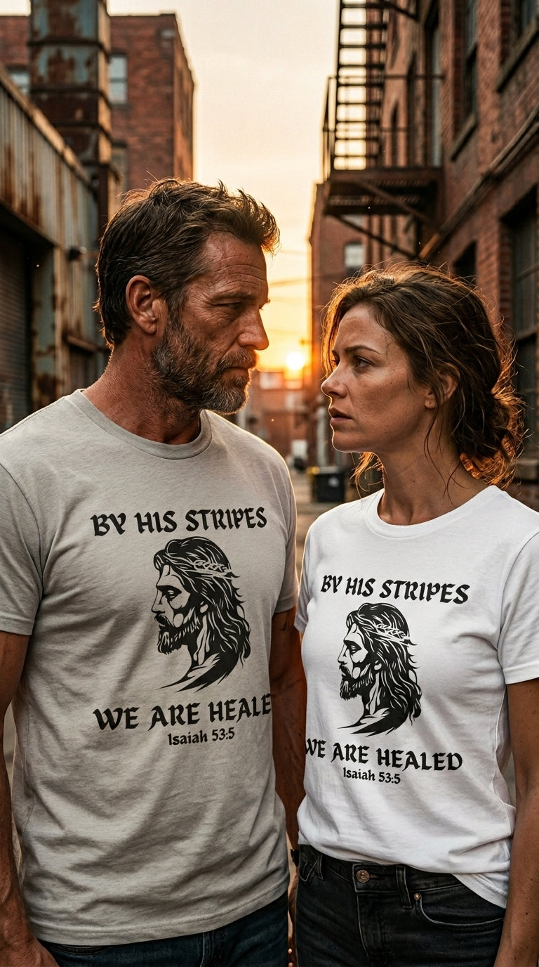 By His Stripes — Heavyweight Gospel T-Shirt