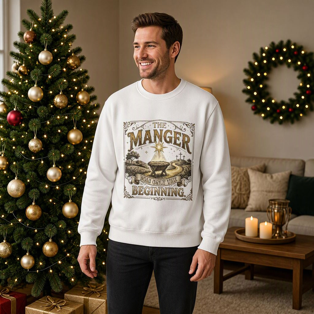 The Manger Was Only the Beginning | Christian Christmas Sweatshirt