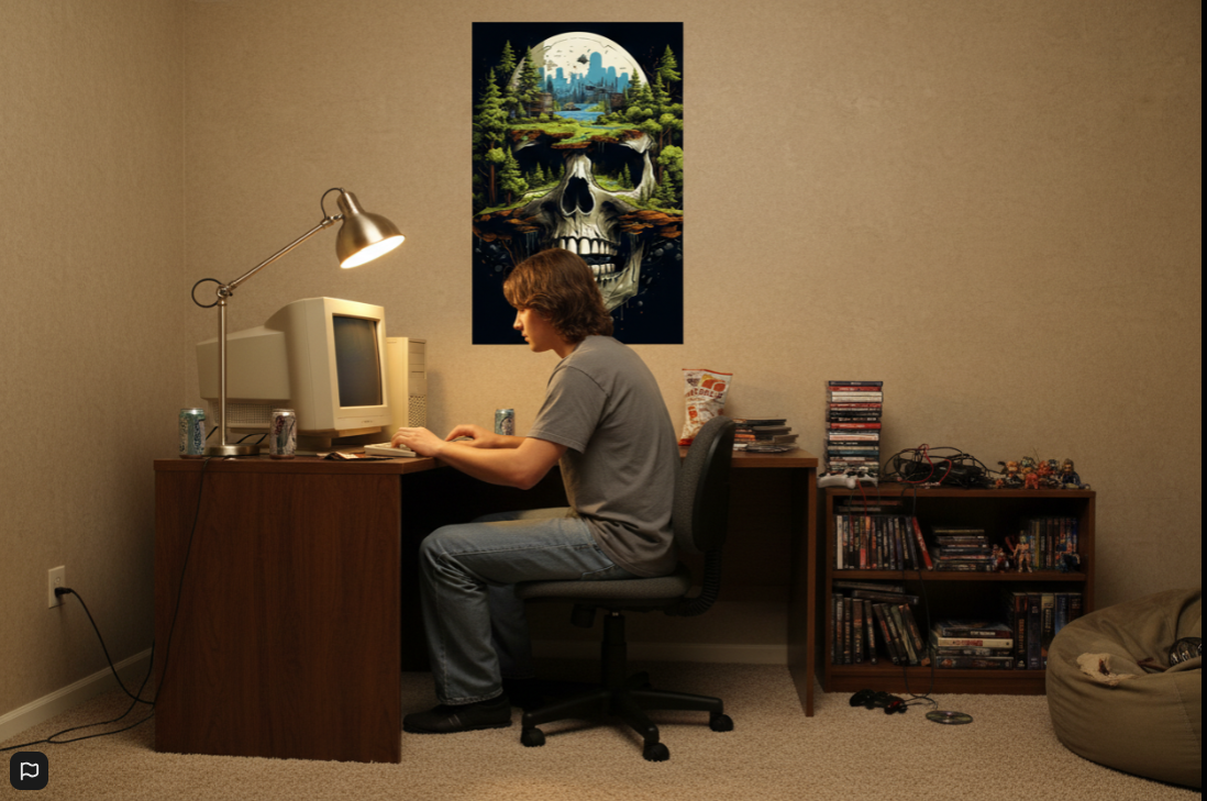 Skull of Two Worlds Premium Poster