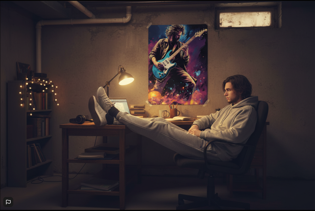 Midnight Riff – Electric Guitar Poster