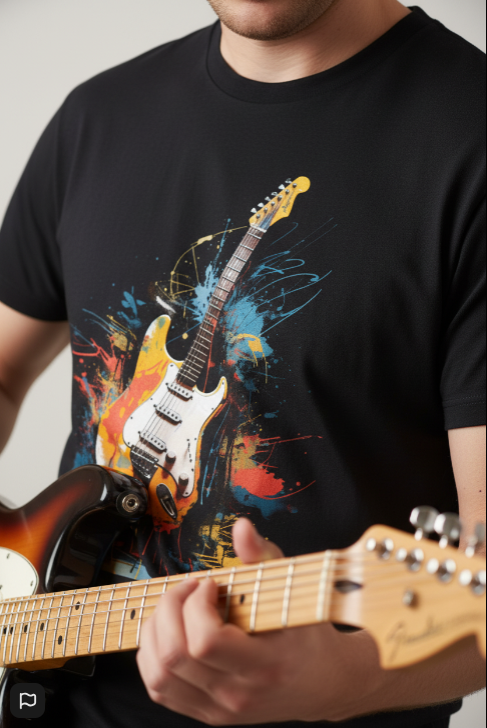 Electric Pulse – Abstract Guitar Art Tee