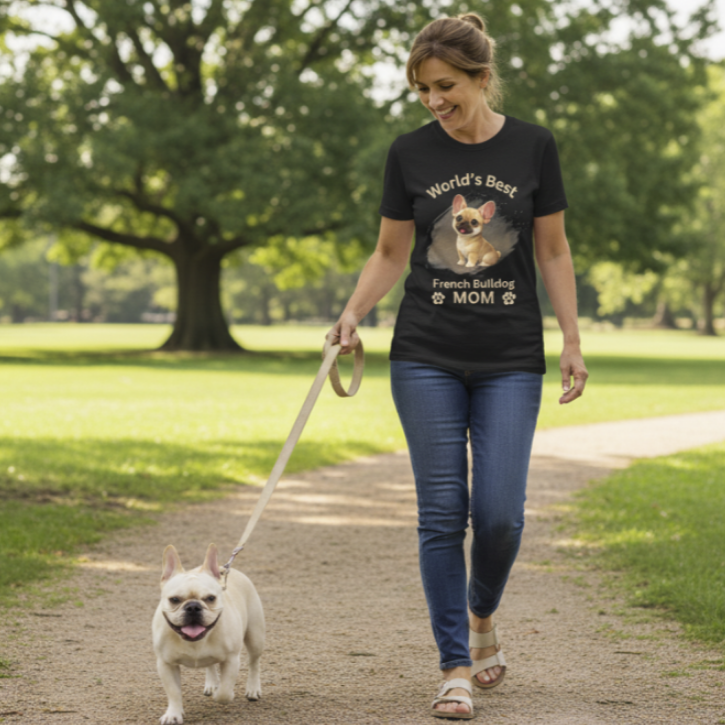 World's Best French Bulldog Mom - Premium Cotton T-Shirt