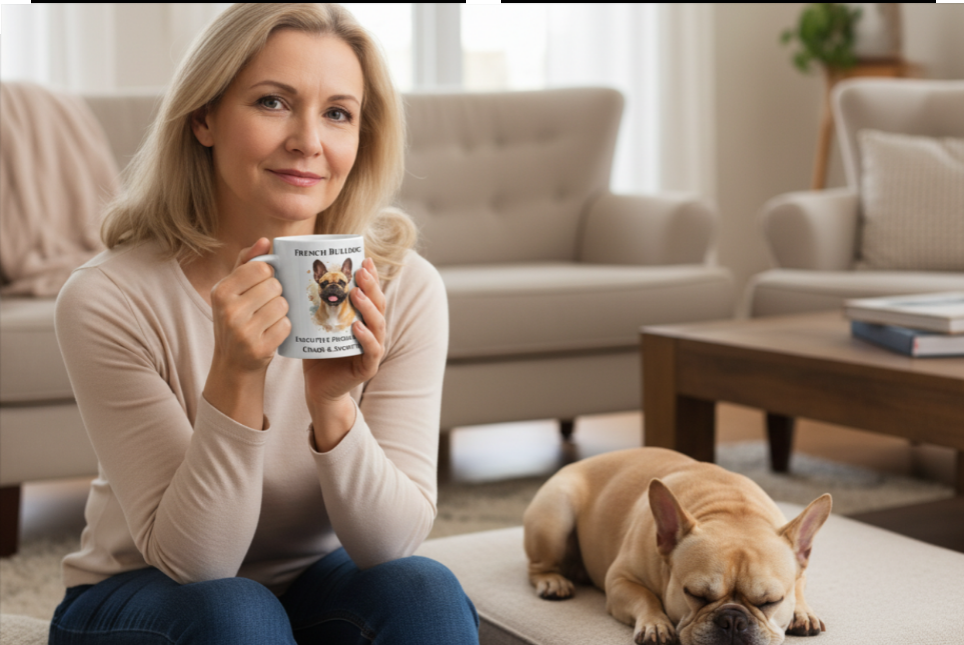 French Bulldog "Chaos & Snorting" - Funny Ceramic Coffee Mug