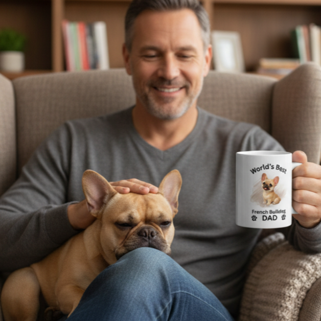 World's Best French Bulldog Dad - White Glossy Ceramic Mug