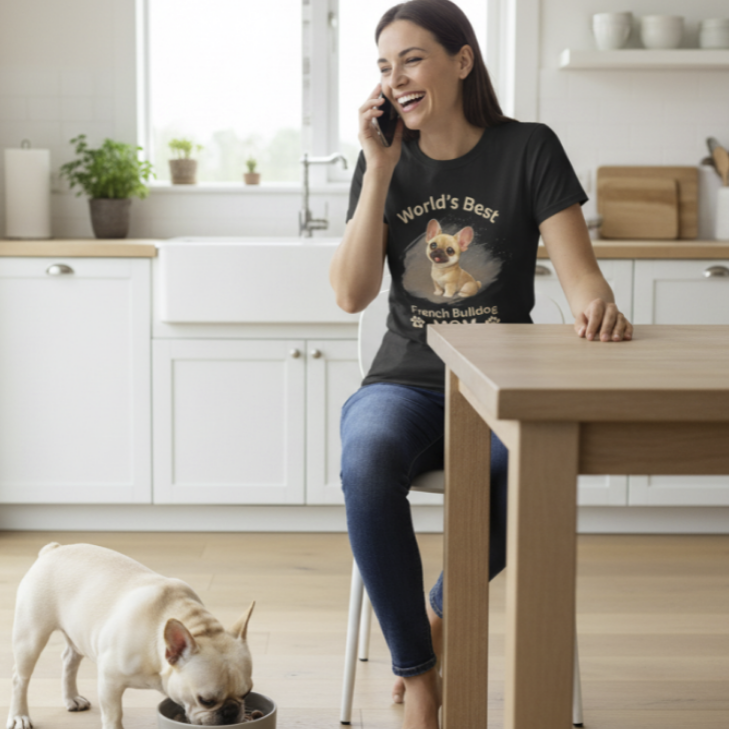 World's Best French Bulldog Mom - Premium Cotton T-Shirt