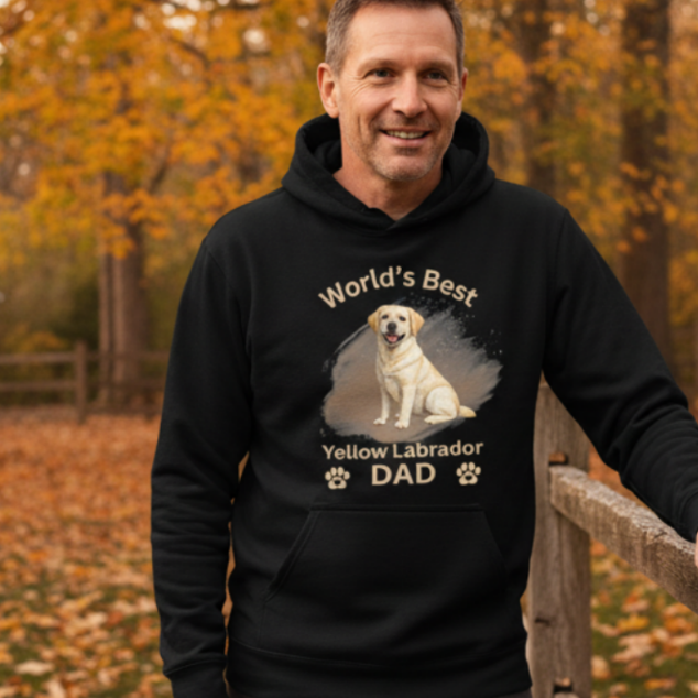 World’s Best Yellow Labrador Dad Hoodie – Dog Dad Pullover