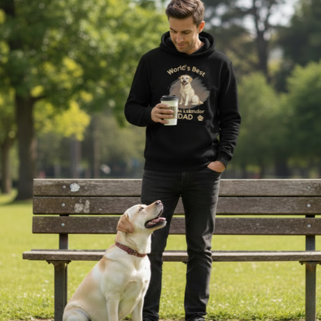 World’s Best Yellow Labrador Dad Hoodie – Dog Dad Pullover