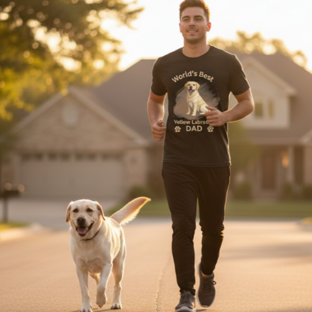 World’s Best Yellow Lab Dad T-Shirt – Labrador Retriever Dog Dad Tee