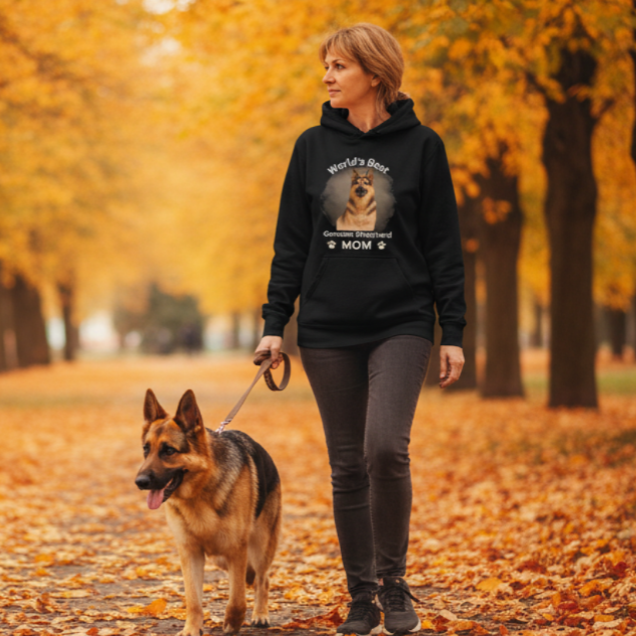 German Shepherd Mom - Premium Long Sleeve Hooded Tee