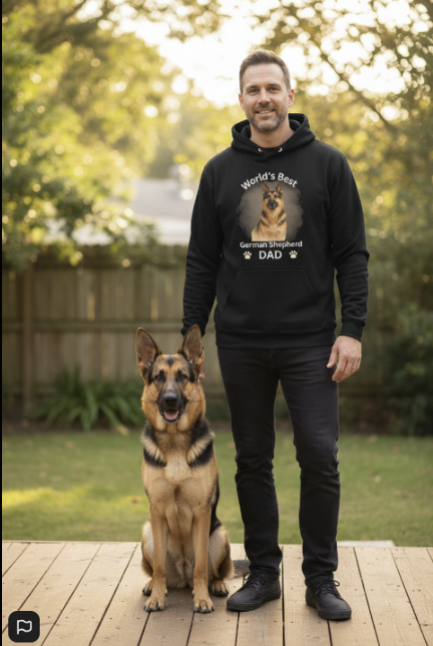 German Shepherd Dad - Premium Hooded Long Sleeve Tee