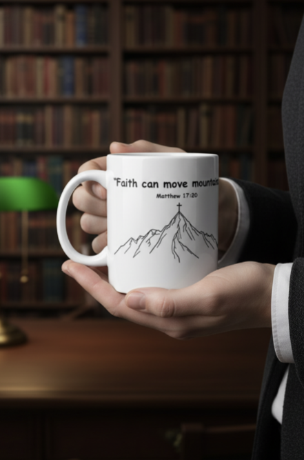 Faith Can Move Mountains Christian Mug - Matthew 17:20