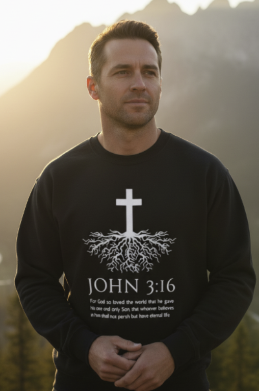 John 3:16 Rooted in Faith Premium Sweatshirt