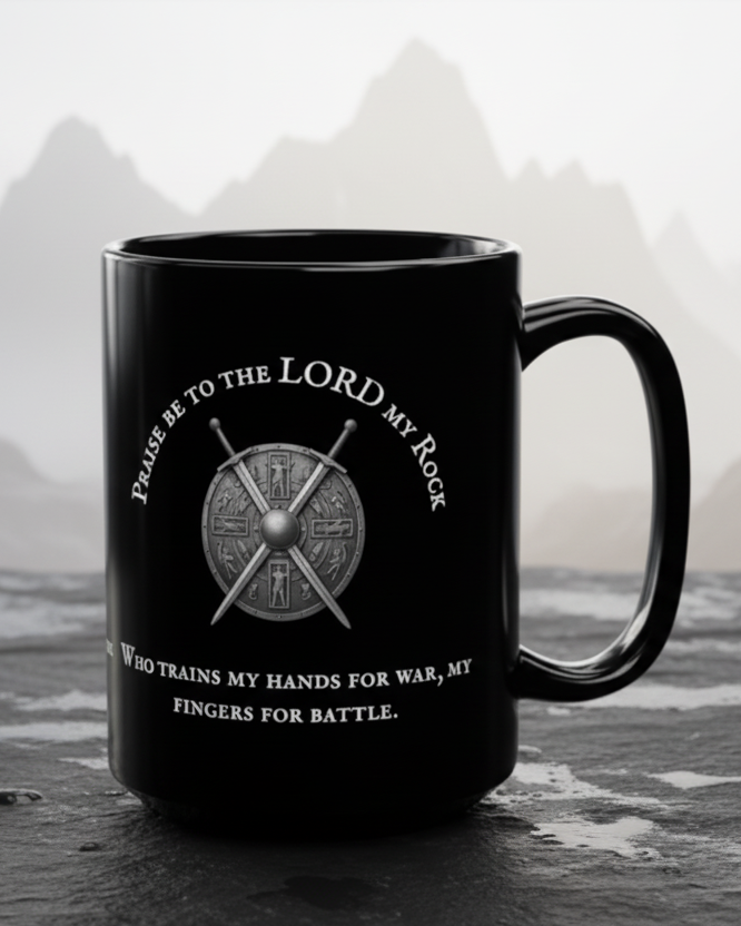 Psalm 144:1 — "Praise Be to the Lord My Rock" 11/15oz mug