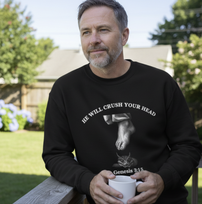 Genesis 3:15 - "He Will Crush Your Head" | Premium Heavyweight Sweatshirt