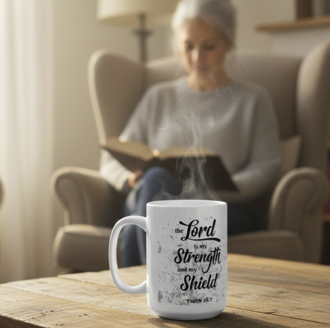 My Strength and My Shield | Premium 15oz White Coffee Mug