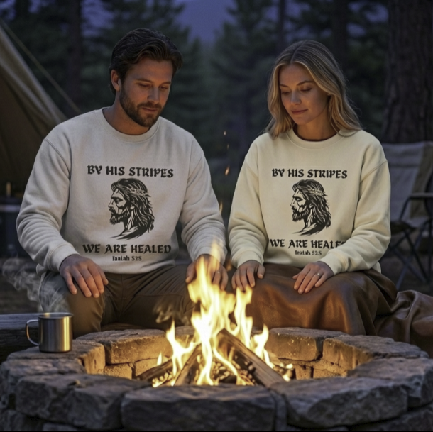 By His Stripes — Heavyweight Gospel Crewneck Sweatshirt
