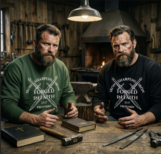 Forged in Faith: Iron Sharpens Iron Premium Sweatshirt