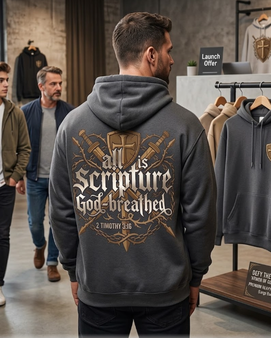 "All Scripture is God-Breathed" Hoodie — 2 Timothy 3:16