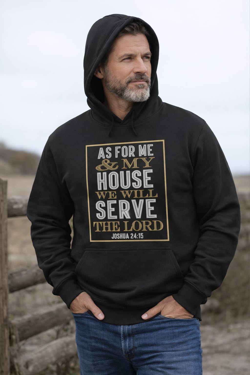 "As For Me And My House" | Premium Long Sleeve Hooded Tee