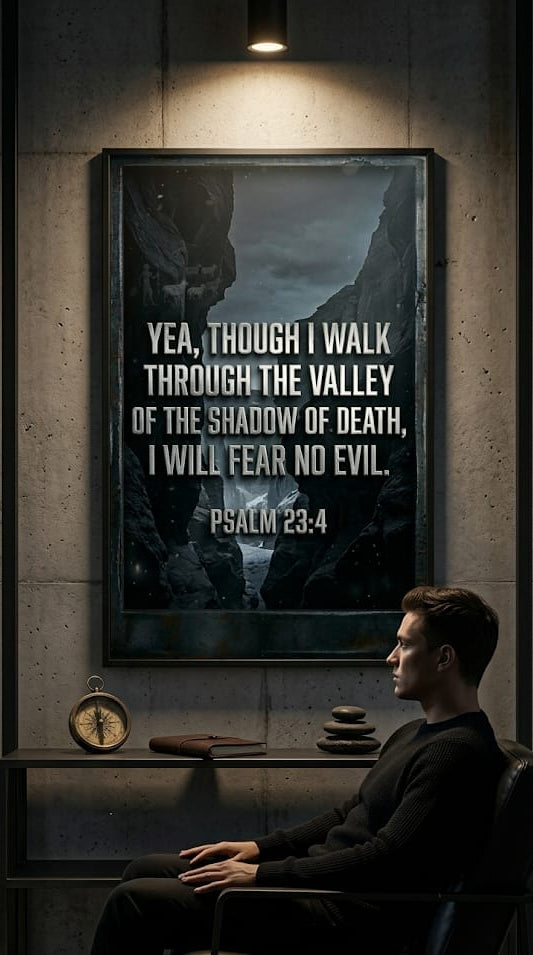 Psalm 23:4 Valley of Death Heavy Industrial Christian Poster