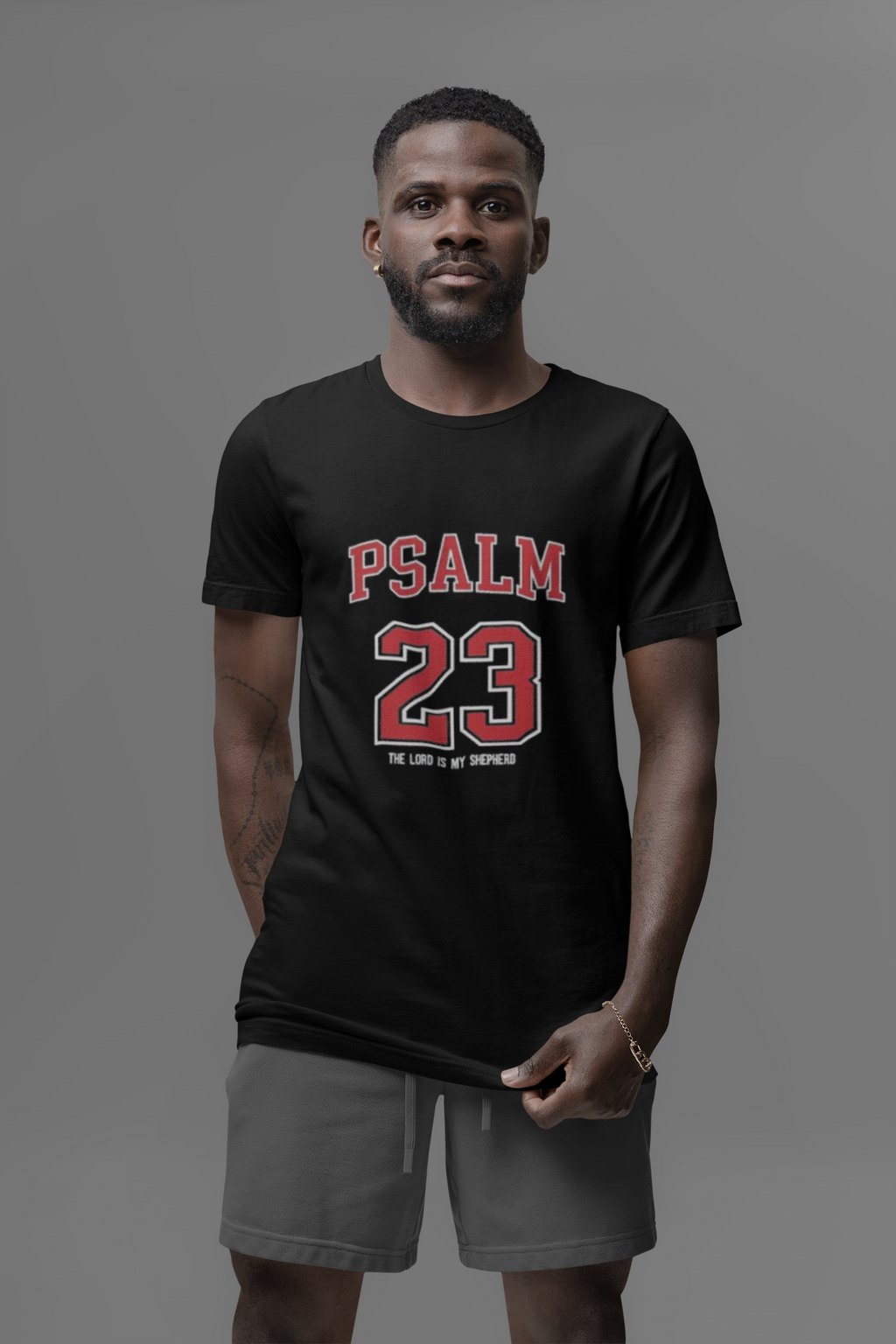 Psalm 23 Tee — "The Lord Is My Shepherd" Christian Sports Jersey T-Shirt