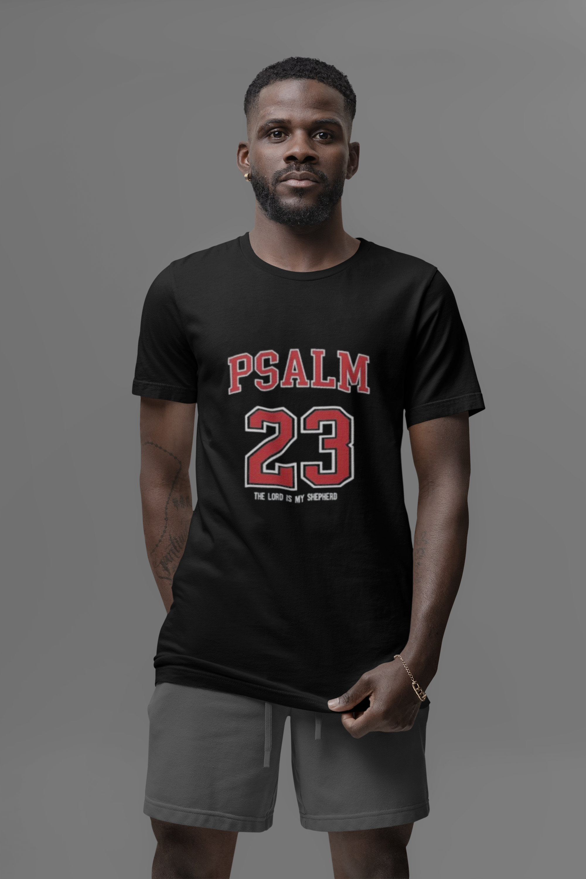 Psalm 23 Tee — "The Lord Is My Shepherd" Christian Sports Jersey T-Shirt