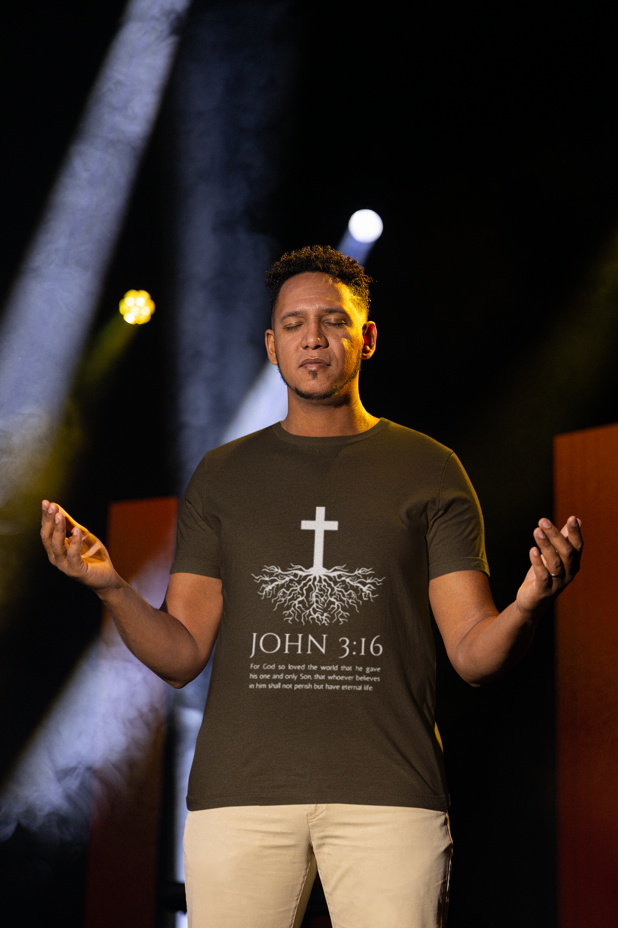 John 3:16 Cross Roots T-Shirt — Christian Faith Tee
