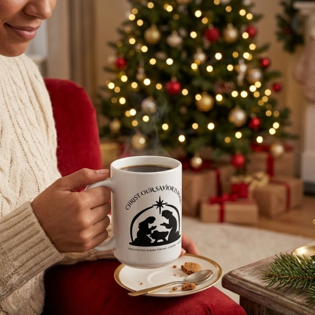 Christ Our Savior Is Born – Nativity Christmas Mug (11oz, 15oz)