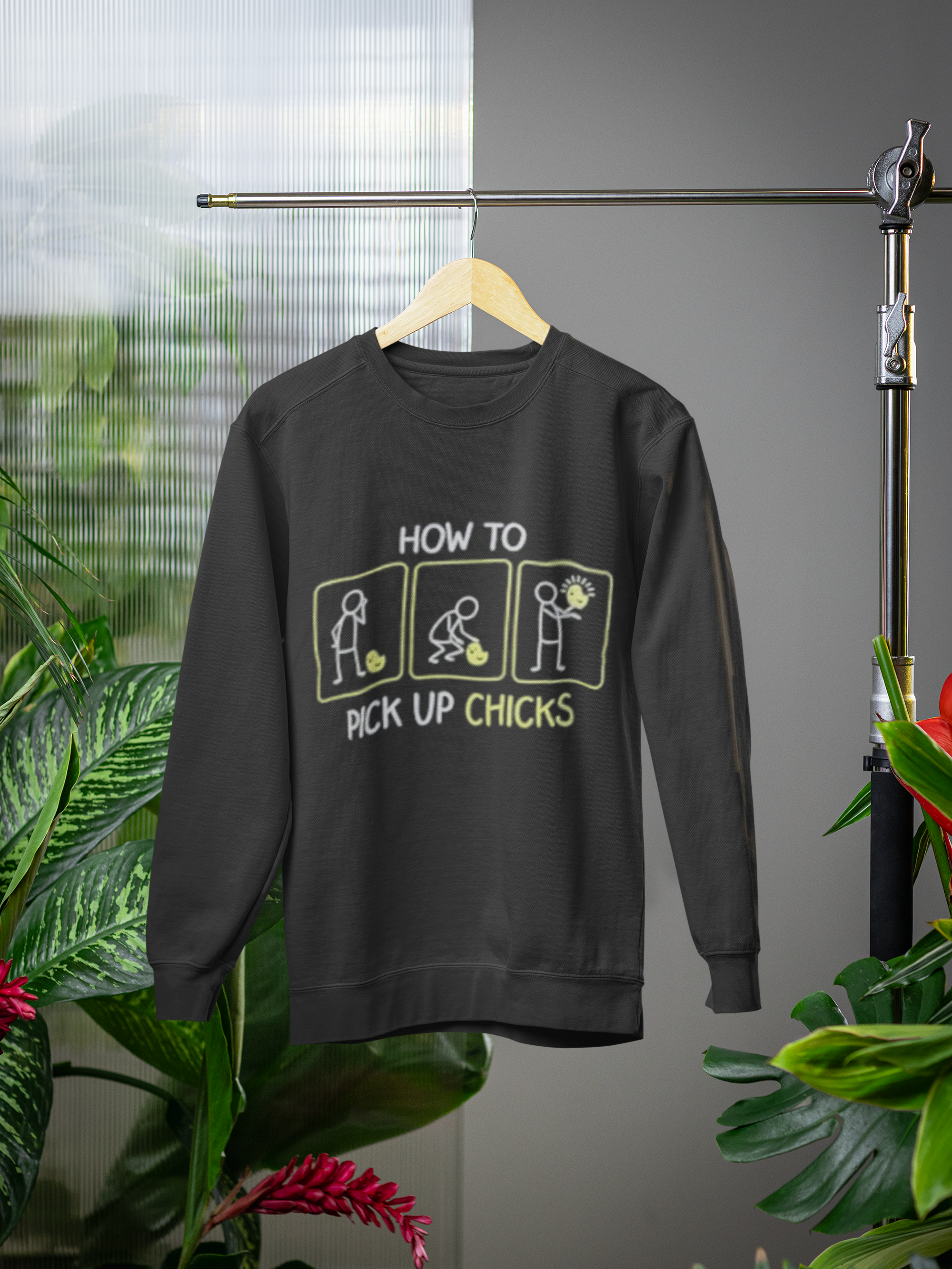 How to Pick Up Chicks Sweatshirt – Funny Graphic Pullover