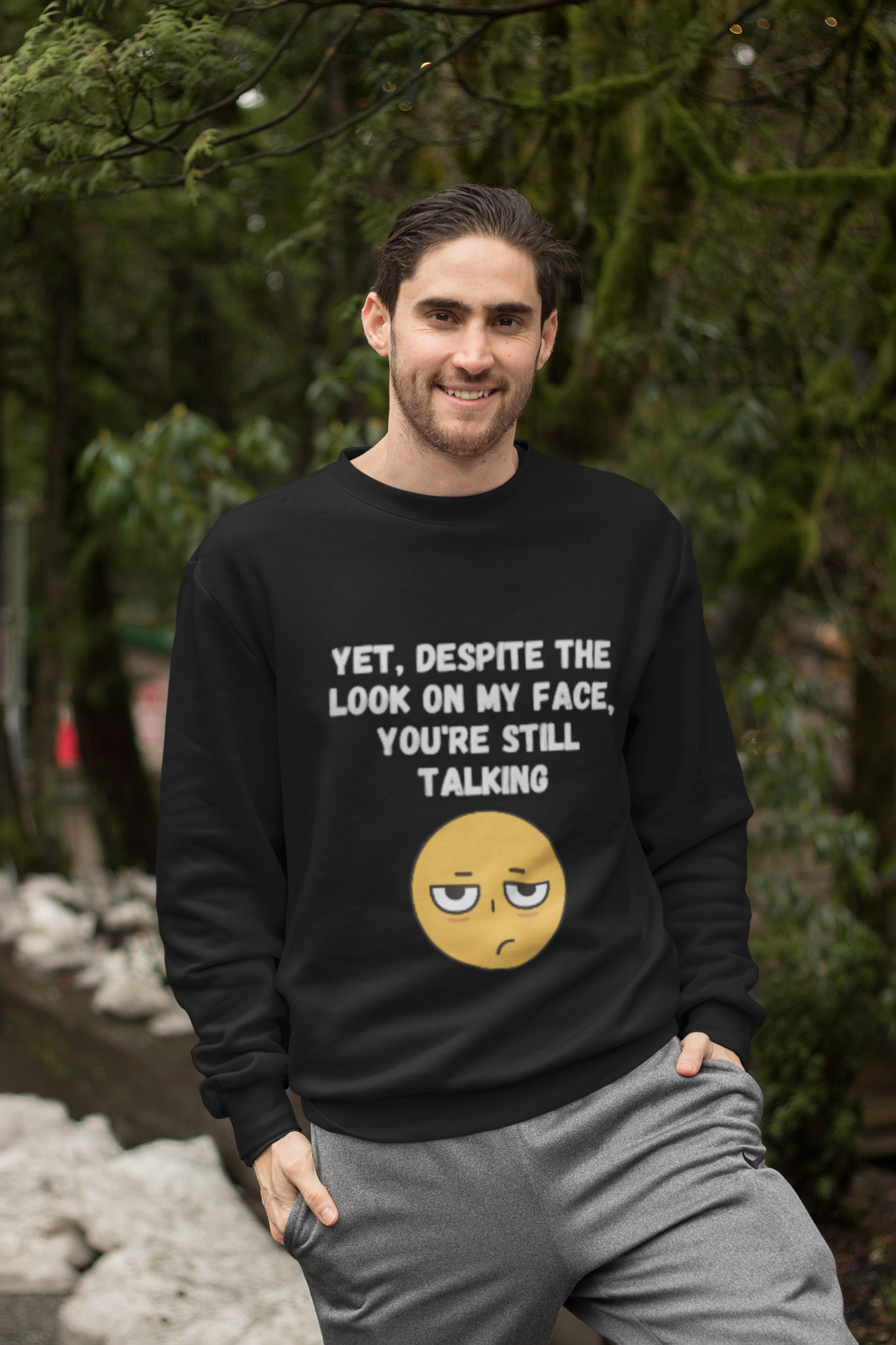 😒 Still Talking Emoji Sweatshirt – Sarcastic Unisex Crewneck