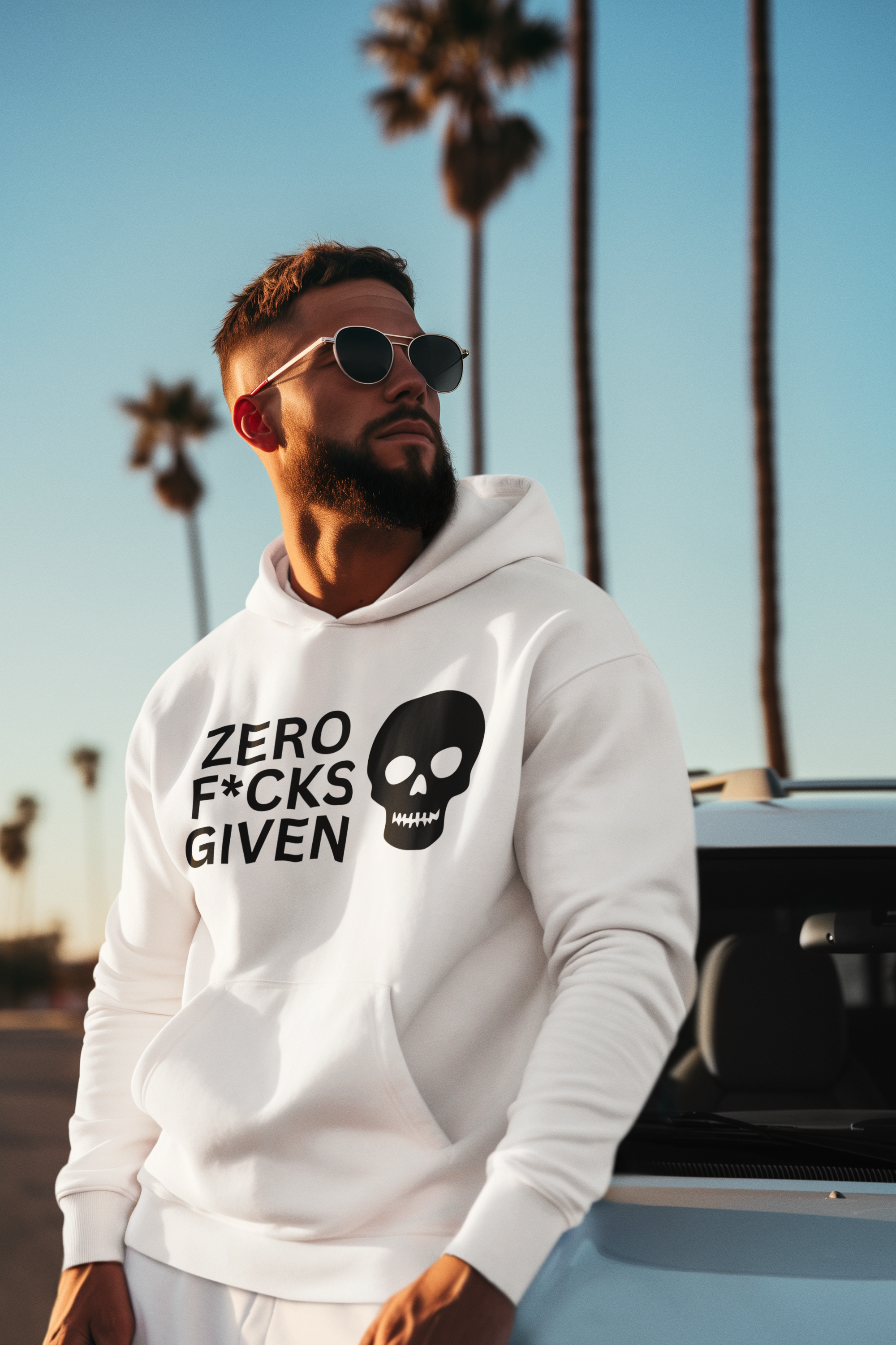 Zero Fcks Given Skull Hoodie – Bold Statement Pullover | Gildan® 18500