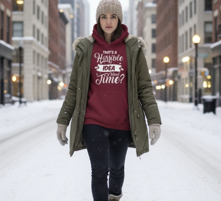 That’s a Horrible Idea What Time? | Unisex Gildan 18500 Hoodie (Dark Colors)